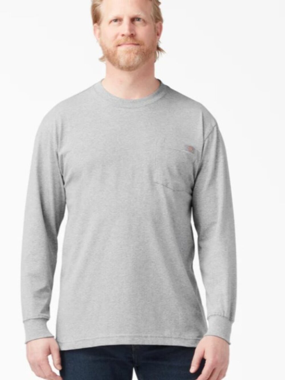 Men's Dickies Heavyweight Long Sleeve Pocket T Shirt XLT Gray